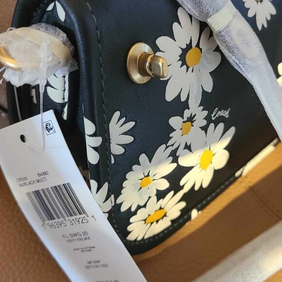 NEW Coach Swinger 20 with floral print Glovetanned leather - Picture 10 of 13